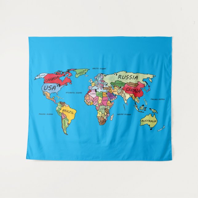 Tapete De Parede Mapa mundial (Frente (Horizontal))