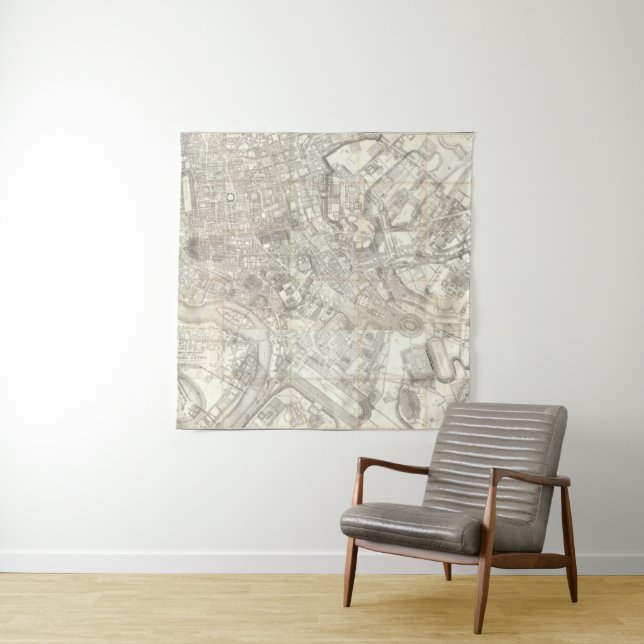 Tapete De Parede Mapa topográfico de Roma antiga, Italia (In Situ)