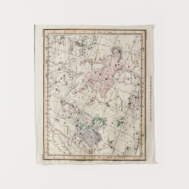 Tapete De Parede Mapa Vintage das Constelações de Perseu e Andrômed