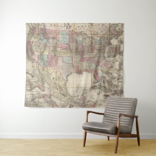 Tapete De Parede Mapa Vintage USA