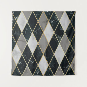 Tapete De Parede Marble Geométrico: Linhas Douradas, Luxo