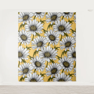 Tapete De Parede Margaridas brancas, flores silvestres em amarelo
