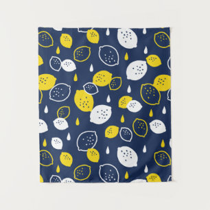Tapete De Parede Marinho Blue Lemon Art - Refrescando o Citrus Desi