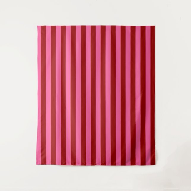 Tapete De Parede Maroon Red Pink Stripes Design (Frente)