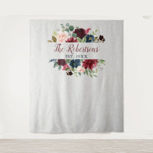 Tapete De Parede Marsala & costume floral do casamento do chá de