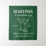 Tapete De Parede Martinis & Matrimony Bachelorette Weekend<br><div class="desc">Este design apresenta um texto moderno e ousado com cocktails desenhados à mão e um tema de martini verde.</div>