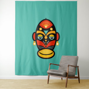 Tapete De Parede Máscara africana rasta