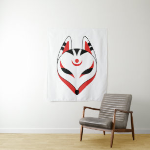 Tapete De Parede Máscara do Fox de Kitsune do japonês