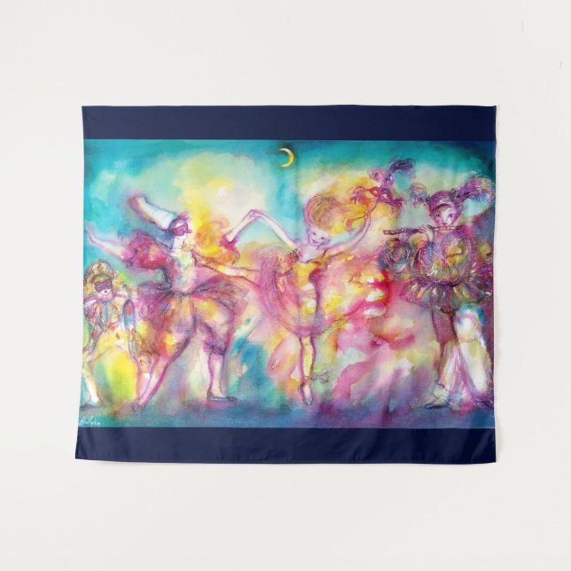 Tapete De Parede MASCARADA, Mardi Gras Máscaras, Dança, Música (Frente (Horizontal))