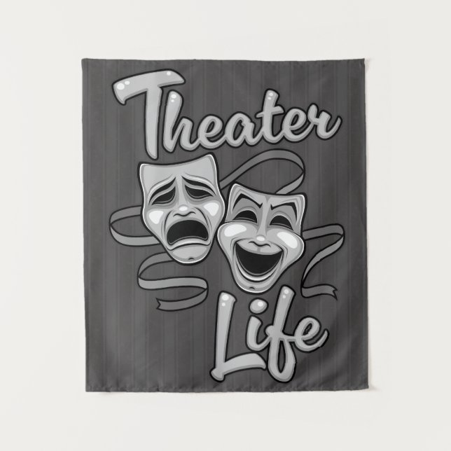 Tapete De Parede Máscaras de Comédia e Tragédia da Vida em Teatro (Frente)