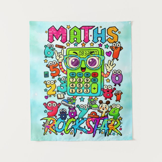 Tapete De Parede Maths Rockstar Cute Calculator Poster for Kids (Frente)