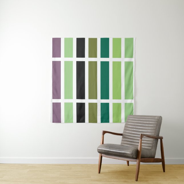 Tapete De Parede Matizes Pretos Roxos Verdes (In Situ)