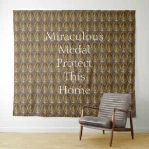 Tapete De Parede Medalha Miraculosa Protege Esta Casa