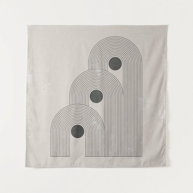 Tapete De Parede médio-século abstrato, formas geométricas de equil (Frente)