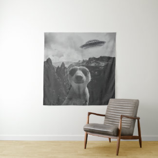 Tapete De Parede Meerkat Selfie In A Mountain Landscape Surrealist