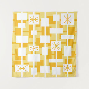 Tapete De Parede Meio século amarelo geométrico