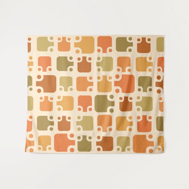 Tapete De Parede Meio século Modern Pattern Ochre (Frente (Horizontal))