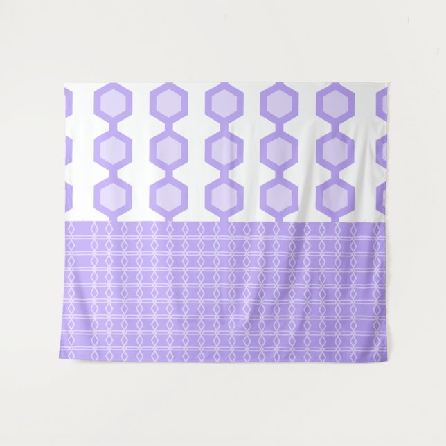 Tapete De Parede Meio século Moderno Hexágonos Pastel Lavanda (Frente (Horizontal))