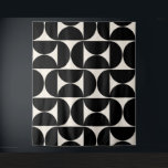 Tapete De Parede Meio século Padrão Vintage Moderno Preto e Branco<br><div class="desc">Padrão Moderno do Meio século Retroativo - Formas Geométricas do Abstrato - Padrão Minimalista em preto e branco creme.</div>