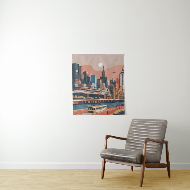 Tapete De Parede Melbourne poster vintage (In Situ)