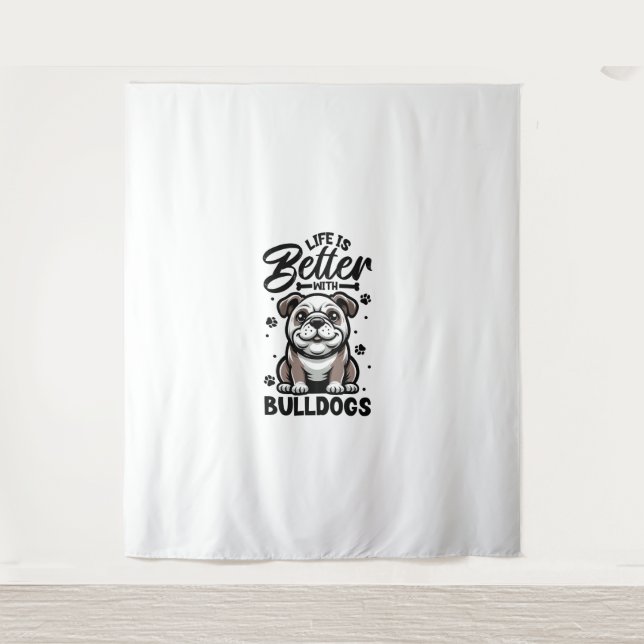 Tapete De Parede Melhor vida com Bulldog (Frente)