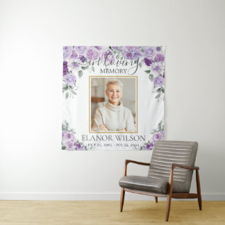 Tapete De Parede Memorial Fúnebre Lilás Roxo Floral Imagem Foto