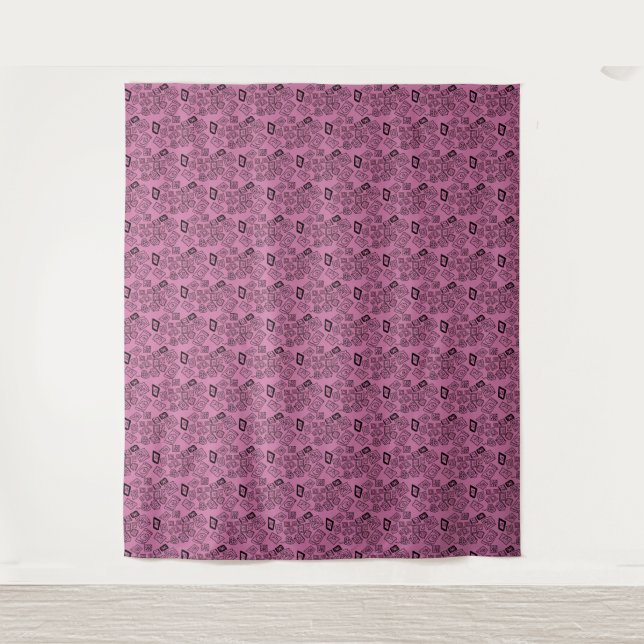 Tapete De Parede menina-padrão rosa (Frente)