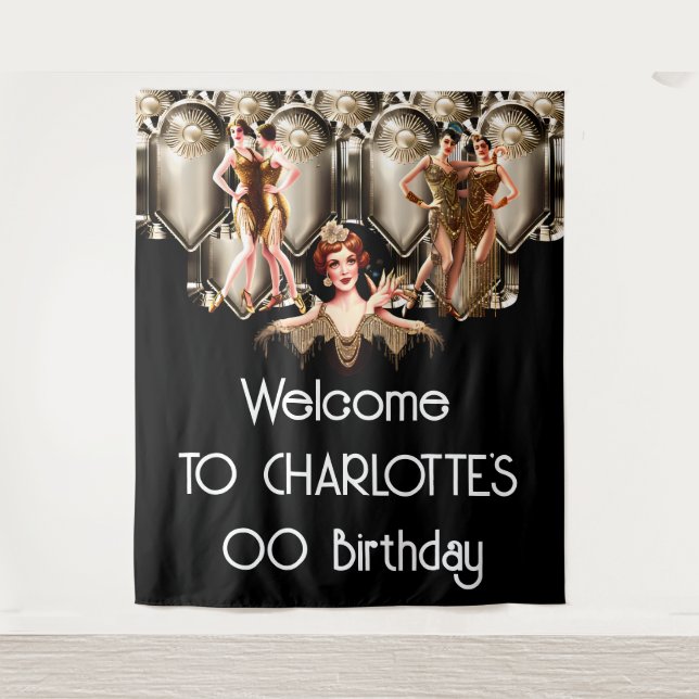 Tapete De Parede Meninas Flapper 1920 Excelente de arte "Gatsby" (Frente)