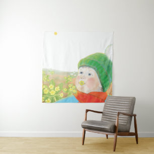 Tapete De Parede Menino com Primroses Selvagens 