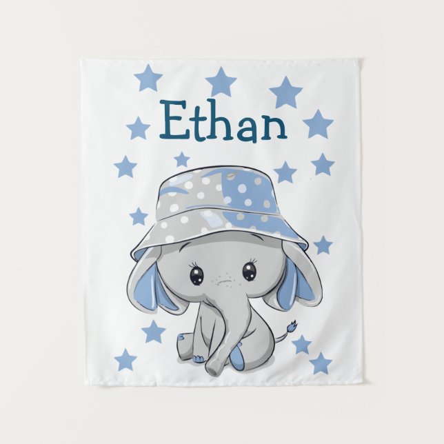 Tapete De Parede Menino Elefante Bonito (Frente)