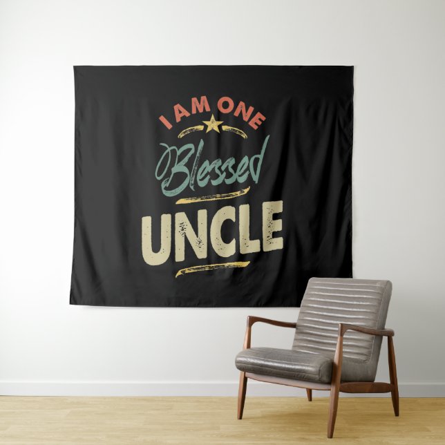Tapete De Parede Mens Eu Sou Um Tio Abençoado, Presente (In Situ (Horizontal))