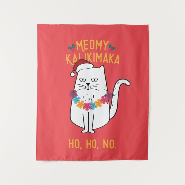 Tapete De Parede Meowy Kalikimaka Engraçado Natal (Frente)