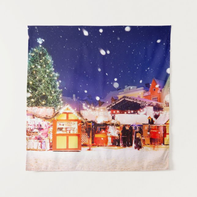 Tapete De Parede Mercado de Natal Tallinn.  (Frente)