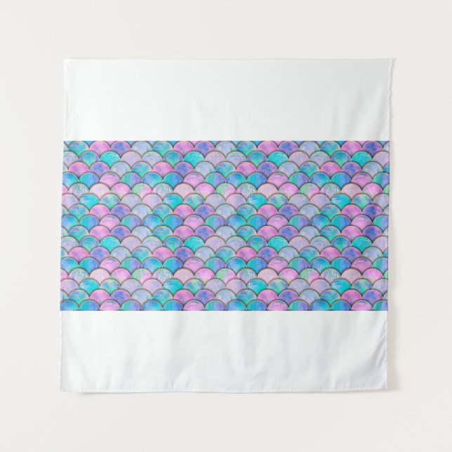 Tapete De Parede Mermaid fish scale wave japanese seamless pattern. (Frente)