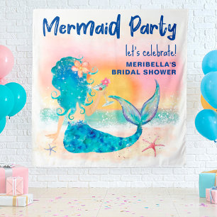 Tapete De Parede Mermaid Sea Tropical Beach Photo Backdrop Tapestry
