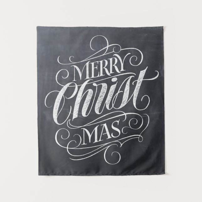 Tapete De Parede Merry CHRISTmas Christian Chalkboard Chalk (Frente)