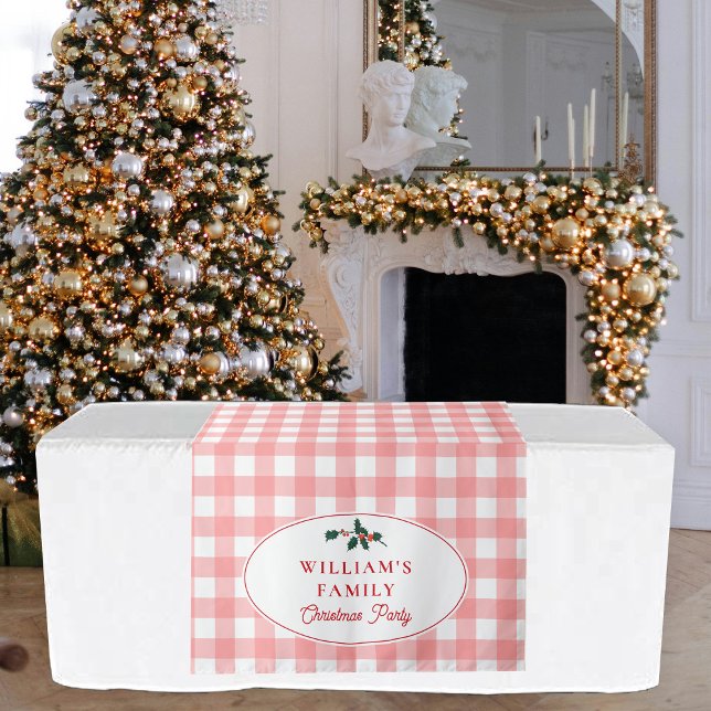 Tapete De Parede Mesa de Buffet da Festa de Natal Familiar (Family Christmas Dinner Party Table Sign Runner Tapestry)