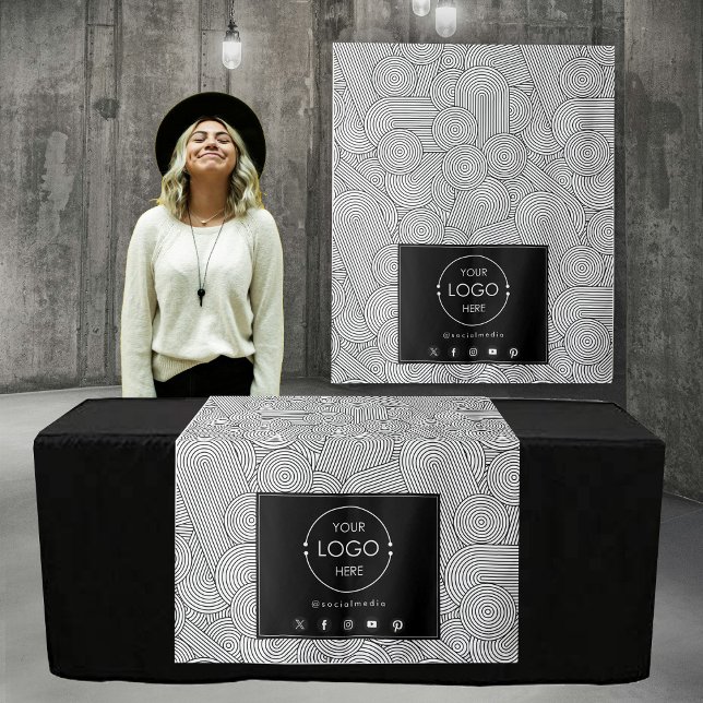 Tapete De Parede Mesa Runner Banner Business Logo Meio século (Table Runner Banner Business Logo Mid Century)