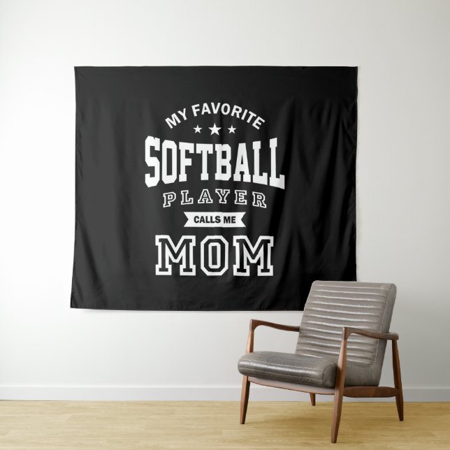 Tapete De Parede Meu Jogador De Softball Favorito Me Chama Mãe (In Situ (Horizontal))