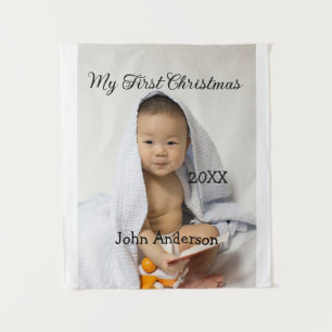 Tapete De Parede Meu primeiro Natal adicione nome da criança data a