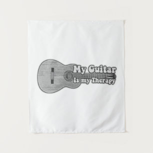 Tapete De Parede Meu violão é minha terapia. violão preto e branco