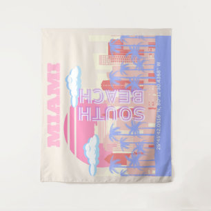 Tapete De Parede Miami Beach, Miami Viagem Art, Preppy Room, Pastel