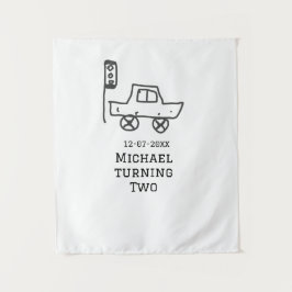 Tapete De Parede Michael completando dois aniversário carro brinque