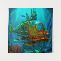 Milhas sob a Ilustração de Arte Marítima Steampunk