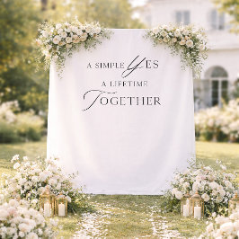 Tapete De Parede Minimal Wedding Photo Backdrop “A Simple Yes” 