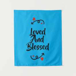 Tapete De Parede Minimalismo branco negro amado e abençoado