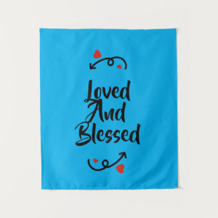 Tapete De Parede Minimalismo branco negro amado e abençoado