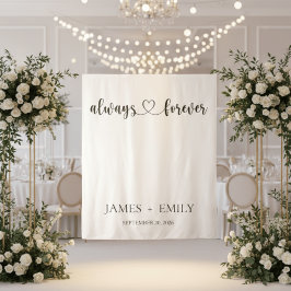 Tapete De Parede Minimalist Always & Forever Wedding Backdrop