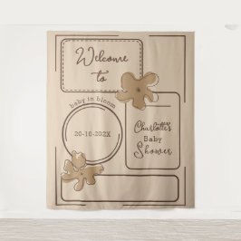 Tapete De Parede Minimalist Style Flower Notes Baby Shower Backdrop