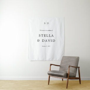 Tapete De Parede Minimalista Elegante Bem-vindo Casamento